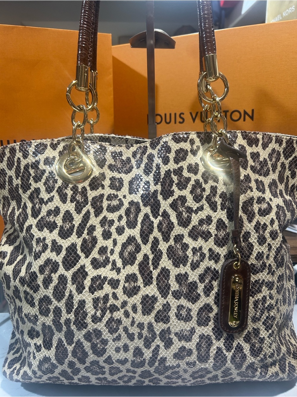 Cynthia Rowley Leopard-Print Tote Bag - Brown/Beige - Picture 2 of 12